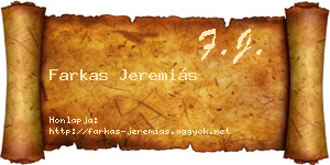 Farkas Jeremiás névjegykártya